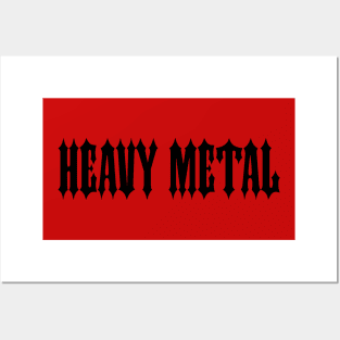 HEAVY METAL-Black Gothic Text Posters and Art